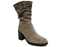 Ladies Faux Suede Ankle Boots Womens Ruffle Fashion Slouch Boots Size 3 4 5 6...