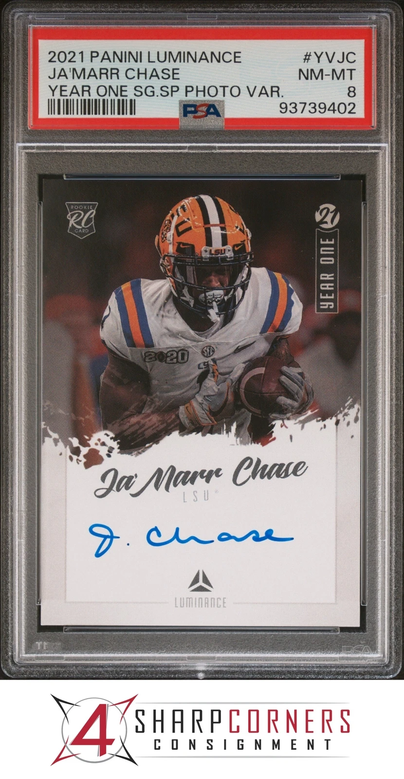 JaMarr Chase Panini Luminance Year One Signatures SP Photo Variations #YVJC Base
