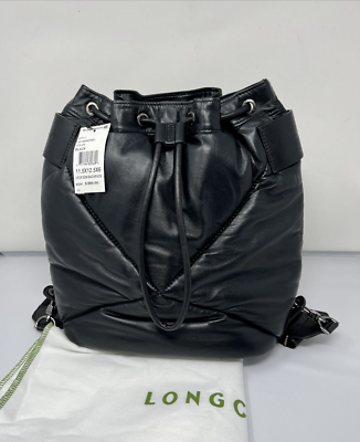 Longchamp Pliage Cuir Lambskin Bucket Backpack - Black Leather - retail $895 NEW Le Pliage Xtra XS Bucket bag Black - Leather | Longchamp US main image 3