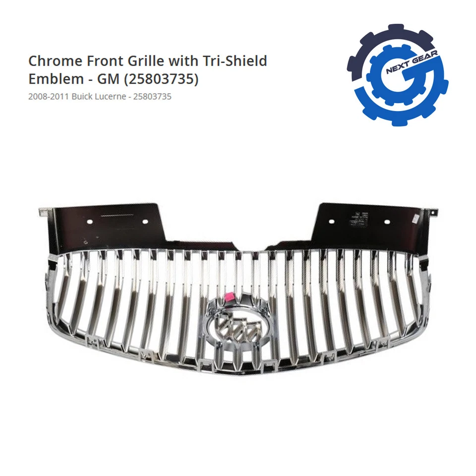 Новый оригинальный производитель GM хромированная решетка решетка в сборе бампер 2008-2011 Buick Lucerne 25803735 - Изображение 2 из 3