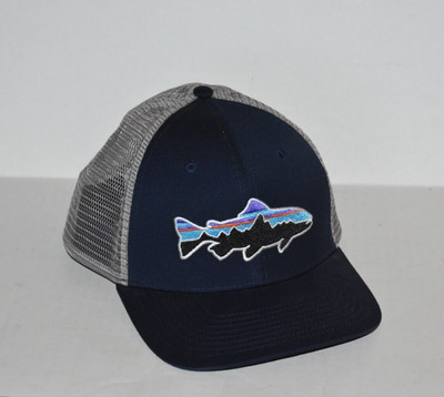 Patagonia Hat Men Snap Back Fitz Roy Trout Organic Mesh Classic Run Gym Core Cap