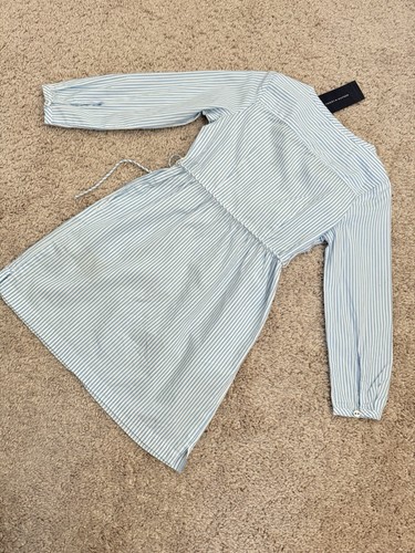 NWT Tommy Hilfiger Girl's Blue White Striped Dress embroidered Size 8 - Picture 6 of 7