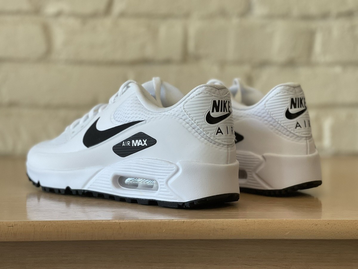 Nike Air Max 90 G White Black Spikeless Golf Shoes Men's Nike Air Max 90 G White Black Spikeless Golf Shoes Men's