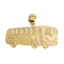 New 14k Gold Bus Pendant