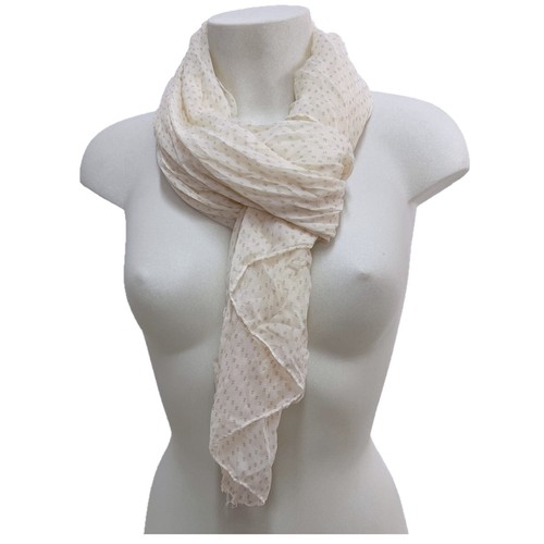 Étole Moschino 100% Soie - Beige Et Noir - 178x64 Cm - Neuve Avec étiquette