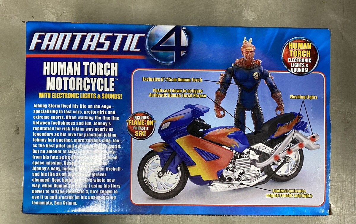Marvel Fantastic Four 4 Human Torch Motorcycle/Figure Electronic