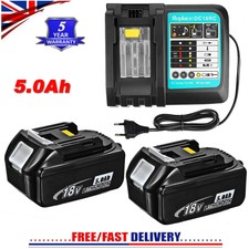 2X Genuine Battery For Makita 18V 5.0Ah LXT Li-ion BL1830 BL1850 BL1860B Charger
