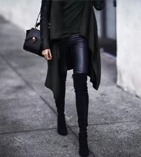 Bamboo  New black 3.5"block  High Heel  over knee  boot  Women Size 7