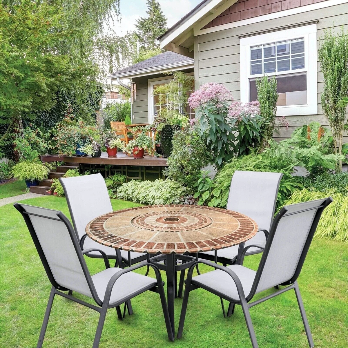 Round table online with fitted chairs