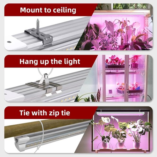 8 Pack LED Grow Light 2FT, 192W(8×24W) High Intensity Full Spectrum Indoor Grow - Picture 6 of 8