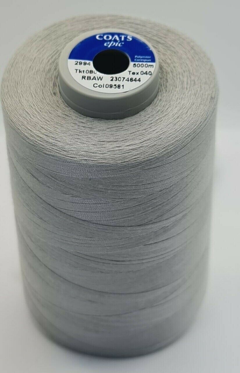 COATS EPIC  SEWING THREAD TKT80 5000m CONE SUPERIOR QUALITY  POLYESTER  CORESPUN