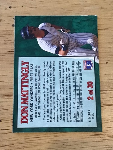 Don Mattingly Base/Inserts - You Pick - $1.50 or 2 Card Minimum - Picture 171 of 185