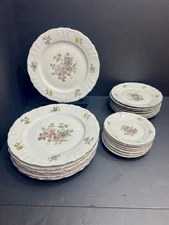 21 Pc Winterling Empress Platinum Trim (7)Dinner(7) Salad(7)Dessert Plates - EUC