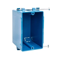 New Work 1-Gang Electrical Switch Outlet Box ETL Certified 20 Cu In Plastic Blue