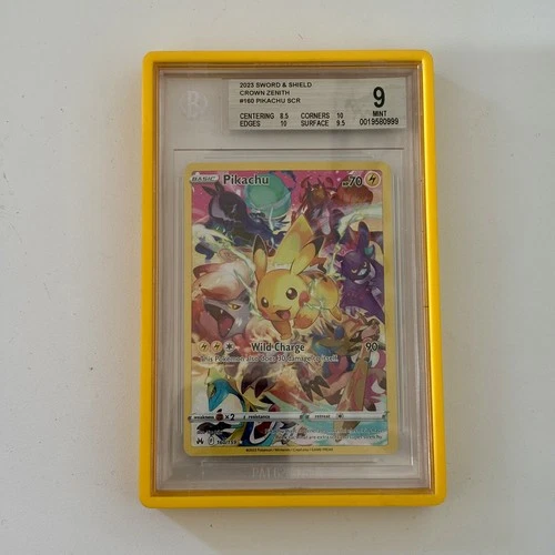 2023 Pokemon Crown Zenith #160 Pikachu SCR EN BGS 9 yellow GRADEDGUARD included