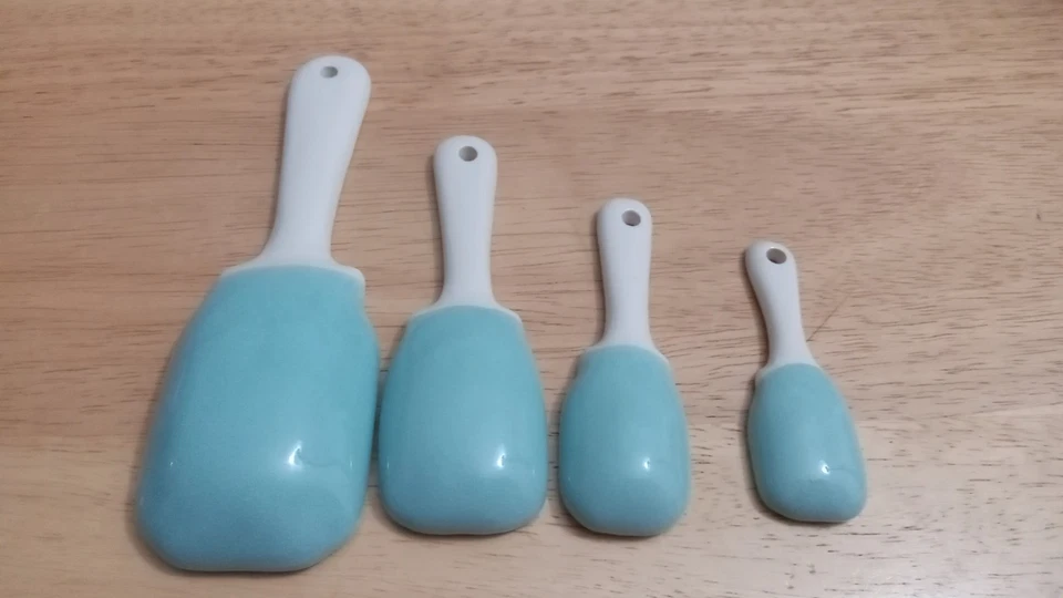 World Market Measuring Spoons,Cups, Cookie Canister, Salt, Pepper Aqua Blue Set - Image 2 of 4