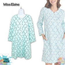 NWT Miss Elaine Women's XL Quilted Floral Long-Sleeve Robe 351424 Green 86