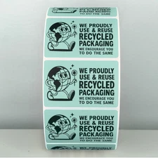 Eco-Friendly Recycled Packaging Stickers - Green Earth Labels for Sustainable bz