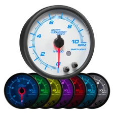 95mm White 7 Color 3 3/4 In Dash Tachometer Gauge W Shift Light
