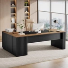 78-Inch L-Shaped Executive Desk, Modern Large Office Computer Desk with Cabinet