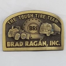 Belt Buckle Brass Brad Ragan Inc BRi The Tough Tire Team USA Made Spec Cast Inc