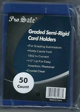 Pro Safe Large Size Semi-Rigid Sleeves 1 Pack of 50 Graded Card Submission