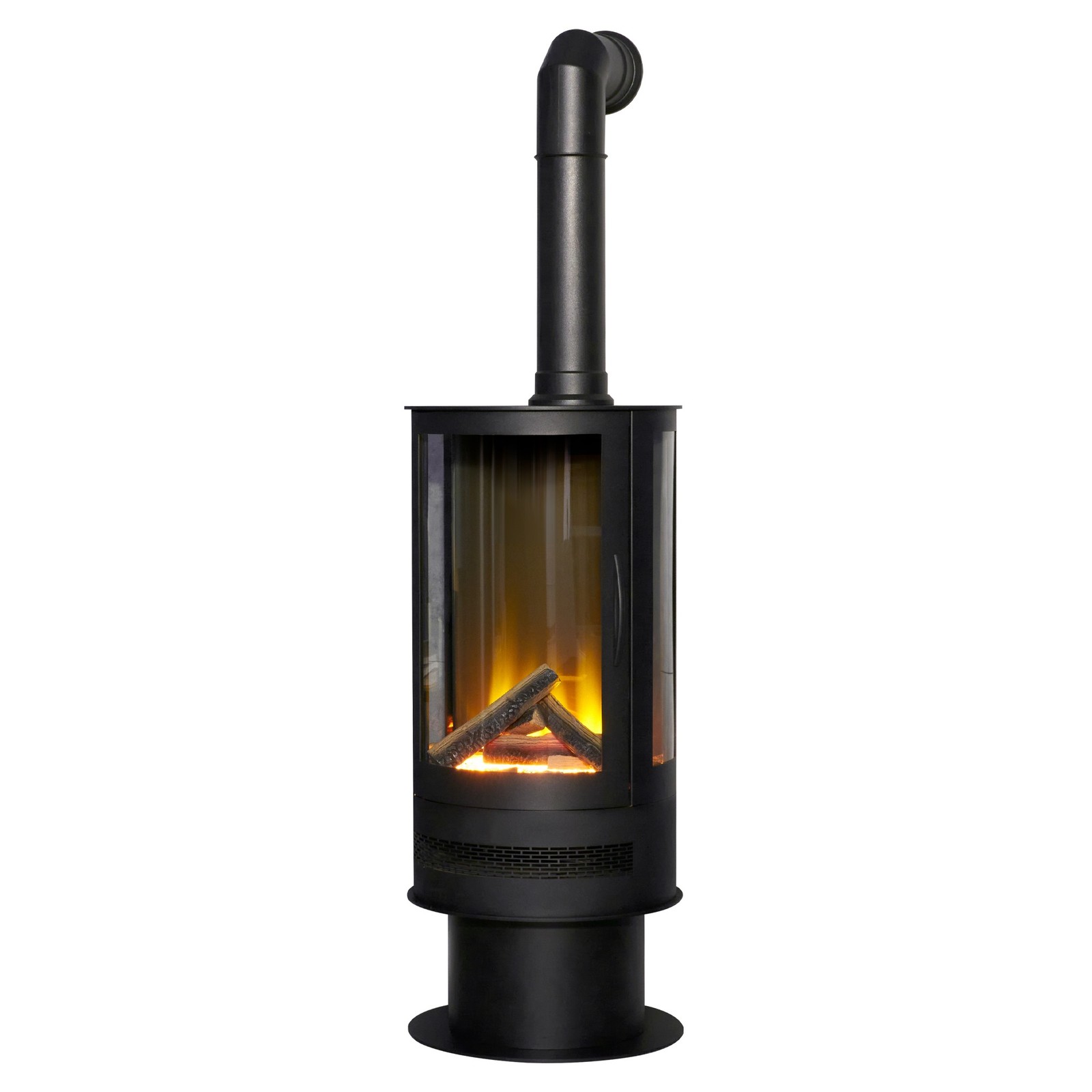 Acantha Orbit Cylinder Electric Stove In Black With Tall Angled Stove - Image 2