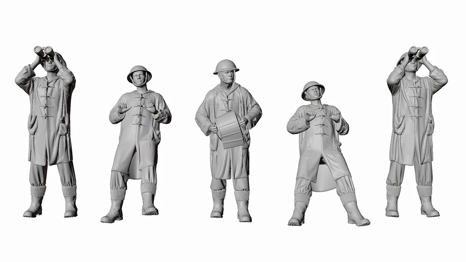 Segunda Guerra Mundial Royal Navy - Oerlikon Crew - Juego de 5 figuras Foto 4 de 4