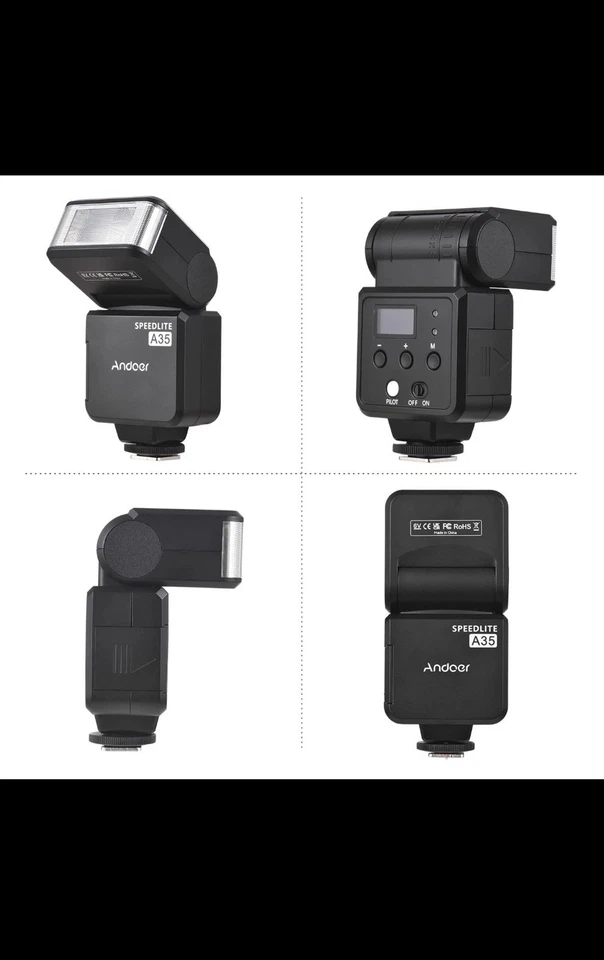 Andoer A35 Camera Flash Speedlite Wireless For Canon, Sony, Nikon Panasonic - Image 4 of 4