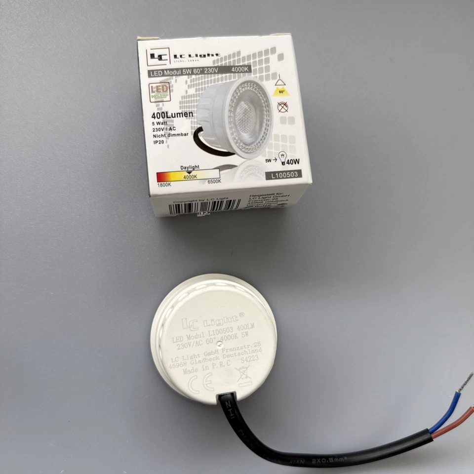 6x LED Modul 230V flach 5W 4000K 400lm MR16/GU10 Strahler Ersatz Ø50mm Höhe 25mm - Bild 3 von 4