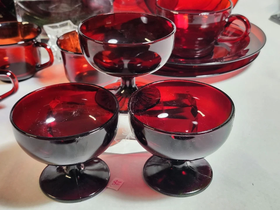 Juego de café rubí vintage 20 piezas tazas Durand/Sears platillos platos Sug & Cream Foto 4 de 4