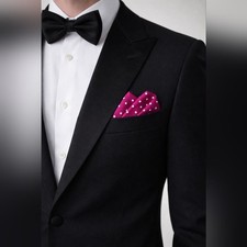 NWT Nordstrom Rack Berry Polka Dot Pocket Square 15 Groomsmen Wedding Tuxedo Acc