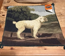 Wool Needlepoint & Petit Point Throw Pillow Cover White Poodle Dog  16x16 (a16