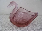 Fenton Glass Pink Swan Dish