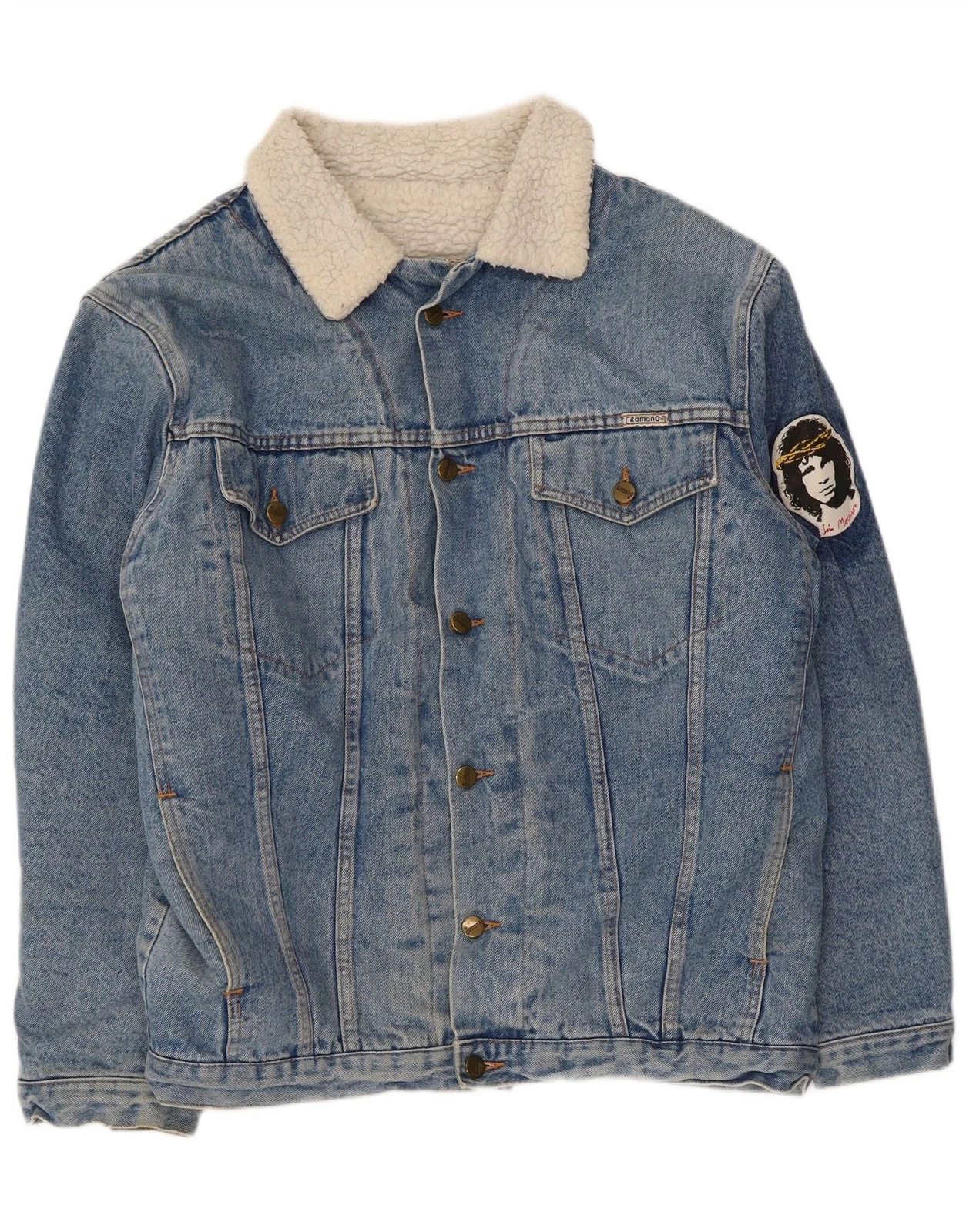 Romano Mens Sherpa Denim Jacket UK 42 XL Blue Polyester BB03