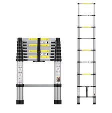Telescoping Extension Ladder 8.5FT, Aluminum Telescopic Ladders with Carry Bag