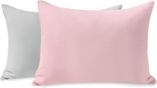Toddler Pillowcase 2 Pack with Zipper,Silky Soft Microfiber 13" X 18" Kids Trave
