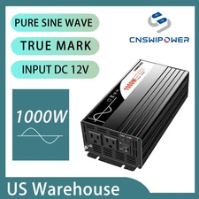  Pure Sine Wave power Inverter 1000W  DC 12V to AC 120V