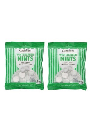 2 Pack - Coastal Bay Confections Wintergreen Mints (Fresh & Minty) 5 oz Bag