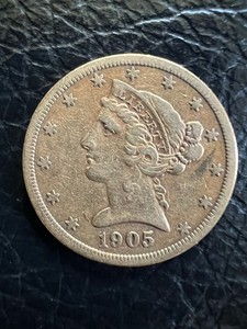 1905 Gold Half Eagle, $5 Gold Liberty, Beautiful Choice BU++, Lustrous