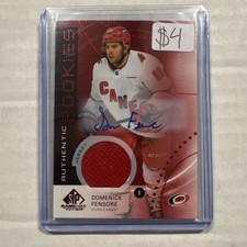Upper Deck SP Game Used Red Jersey #AR-DF Domenick Fensore Hurricanes 2025-26 /…
