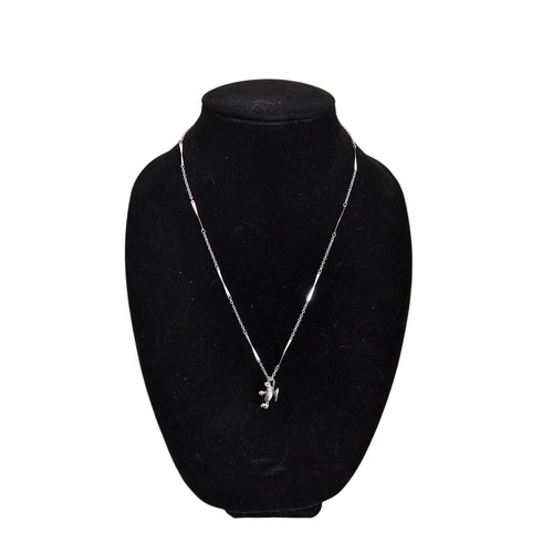 Vintage 1990s Avon Silver Tone Dainty Necklace w/ Magic Lamp Pendant Charm