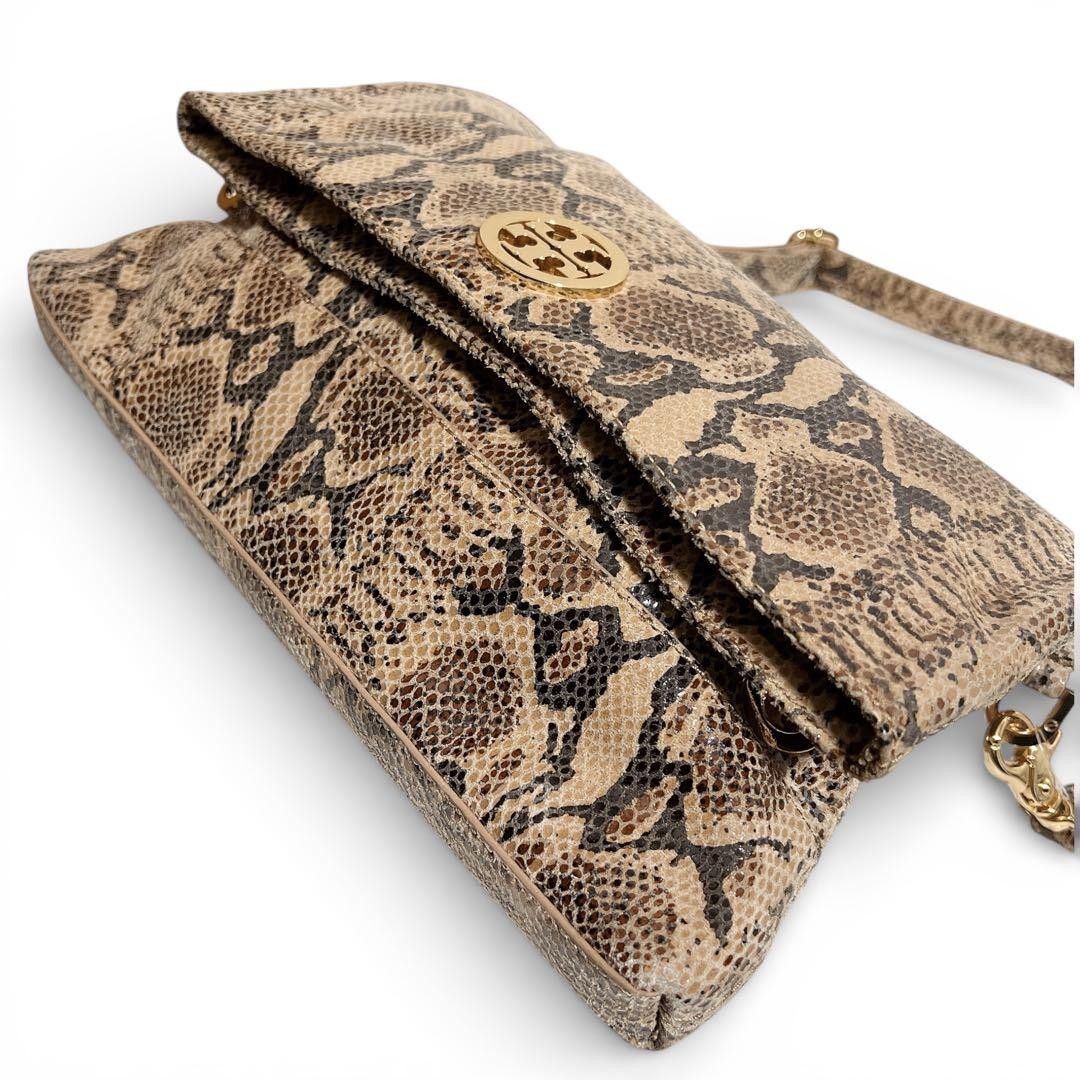 Tory Burch Python Pattern 2Way Shoulder Bag Gold … - image 4