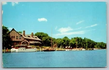Vintage St. Clair Inn Postcard on St. Clair River Michigan Near Port Huron