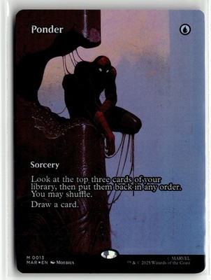 Ponder 0013 Borderless FOIL Spider Man MTG Magic The Gathering Card NM