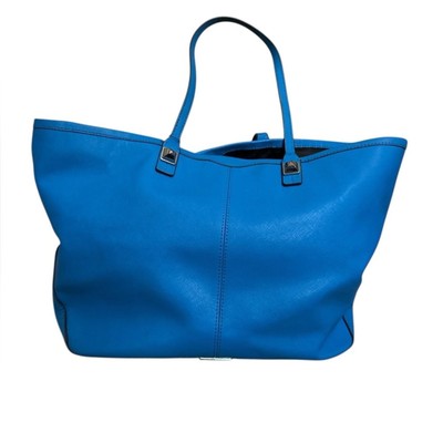 Rebecca Minkoff large soft tote bag blue grained leather