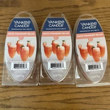 Yankee Candle Wax Melts WHITE STRAWBERRY BELLINI 6 Count Package - Lot of 3