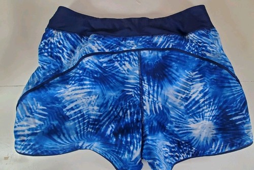 Lands' End Leaf Print Swim Shorts Size 10 Women's Blue Shorts - Picture 3 of 4