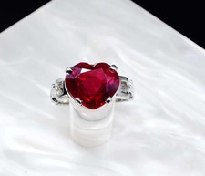 10 Ct Certified Natural Blood Red Ruby Heart Ring 925 Sterling Silver All Sizes
