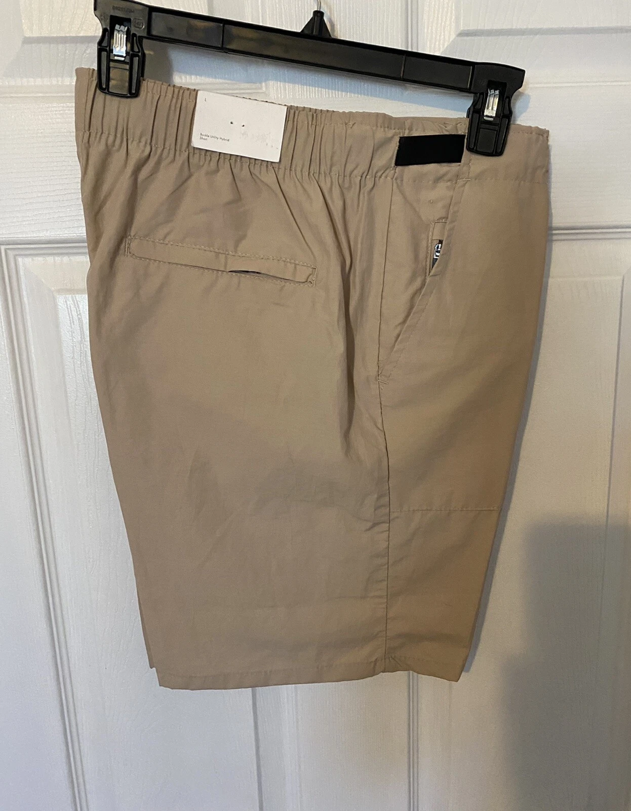$120 ONIA Men’s Buckle Utility Hybrid Shorts Sz L Inseam 7” Cotton Nylon Brick